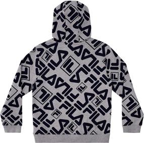 img 3 attached to Fila Heritage Unisex Kids Hooded Brushed Fleece Sweatshirt - Cozy Hooded Sweatshirt for Boys and Girls