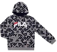 fila heritage unisex kids hooded brushed fleece sweatshirt - cozy hooded sweatshirt for boys and girls logo