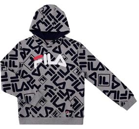 img 4 attached to Fila Heritage Unisex Kids Hooded Brushed Fleece Sweatshirt - Cozy Hooded Sweatshirt for Boys and Girls