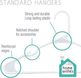 img 2 attached to 🧺 Everyday Use Plastic Clothes Hangers, Clothing Hangers, Standard Hangers – White, Pack of 60