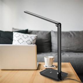 img 2 attached to LE Dimmable Black LED Desk Lamp, 7-Level Brightness Adjustable, Soft Touch Dimmer, Natural Daylight White, Eye Care, High Intensity Office Task Lamp for Reading, Study, Computer Work and More