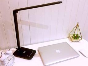 img 1 attached to LE Dimmable Black LED Desk Lamp, 7-Level Brightness Adjustable, Soft Touch Dimmer, Natural Daylight White, Eye Care, High Intensity Office Task Lamp for Reading, Study, Computer Work and More