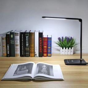 img 3 attached to LE Dimmable Black LED Desk Lamp, 7-Level Brightness Adjustable, Soft Touch Dimmer, Natural Daylight White, Eye Care, High Intensity Office Task Lamp for Reading, Study, Computer Work and More