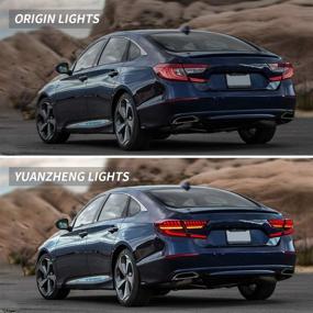 img 1 attached to 🚗 Enhance Your Honda Accord with VLAND Full LED Tail Lights - Dynamic Animation, Sequential Turn Signal, 3D Design - Pair of 4PCS (RED)