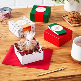 img 3 attached to 🎁 Hallmark 4" Small Gift Box Set with Wrap Bands - Holiday Edition (3 Boxes: Festive Greetings, Seasons' Celebrations, Winter Delights) for Christmas, Hanukkah, Weddings, and More