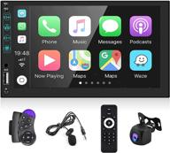 🚗 hodozzy car stereo double din: apple carplay, 7 inch touch screen, bluetooth, fm radio, aux, usb, swc, external mic, camera, remote control logo
