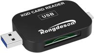 📸 rongdeson xqd card reader: usb & type c connection, compatible with sony g/m series & lexar 2933x 1400x + all usb mark xqd cards logo