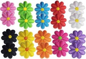 img 4 attached to 🌸 Geek M Patches Flower Applique Decorative: Vibrant Embroidered Accessories for Geek Chic Style
