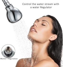 img 1 attached to High Pressure Chrome Shower Head with Anti-leak Design, Powerful Water Rain and Removable Flow Restrictor - Unique 3 Inch Size - 5 Year Warranty + Free Relaxing Loofah Sponge