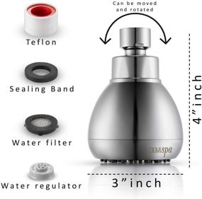 img 3 attached to High Pressure Chrome Shower Head with Anti-leak Design, Powerful Water Rain and Removable Flow Restrictor - Unique 3 Inch Size - 5 Year Warranty + Free Relaxing Loofah Sponge