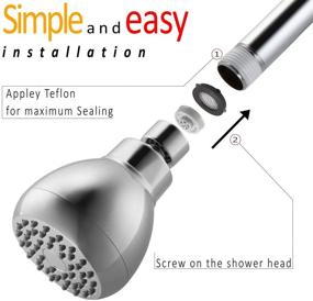 img 2 attached to High Pressure Chrome Shower Head with Anti-leak Design, Powerful Water Rain and Removable Flow Restrictor - Unique 3 Inch Size - 5 Year Warranty + Free Relaxing Loofah Sponge