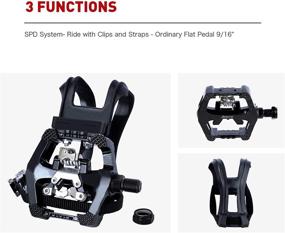 img 3 attached to 🚲 JOROTO SPD Pedals: 9/16'' Hybrid Cleats for Shimano SPD System | Spin Indoor Exercise Bikes with Toe Cages, Clips, Straps, and Sealed Bearing Spindle