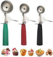 🍪 cookie scoop set, ice cream scoop set, multi-size disher with large-medium-small options, high-quality 18/8 stainless steel cupcake scoop logo