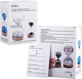 img 2 attached to ⏳ Hourglass Sand Timer Set - 60 Minute & 5 Minute with Colorful Glass and Wood Base - Perfect Desk Decor and Gift