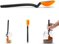 dreamfarm mini supoon, silicone sit up scraping & cooking spoon with measuring lines, non-stick - orange logo