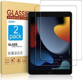 img 4 attached to 📱 2 Pack Tempered Glass Screen Protector for iPad 9th Generation / iPad 8th Generation 10.2 Inch, Compatible with iPad 9 8 7 (2021/2020/2019) by apiker