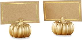 img 2 attached to 🎃 Gold Pumpkin Place Card Holder Set - Kate Aspen [Pack of 6]