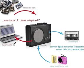 img 2 attached to 🎧 Transform Your Cassette Tapes to Digital MP3s with DIGITNOW USB Cassette Player: Built-in Speaker, Radio Recording & Personal Audio Recorder