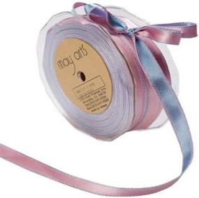 img 1 attached to 🎀 May Arts Light Blue and Pink Satin Ribbon - 3/8-Inch Width: Perfect for Crafting