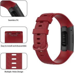 img 3 attached to Спортивный браслет Seltureone (3 шт), совместимый с Fitbit Charge 4/3 и Charge 3 SE - Замена силиконовых ремешков с бонусным прозрачным чехлом для женщин и мужчин.