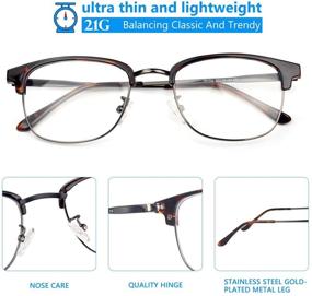 img 2 attached to 👓 Livho Computer Blue Light Blocking Glasses: Retro Metal Frame Eyeglasses for Women/Men (Leopard Print)