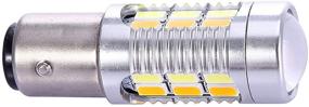 img 1 attached to 🔦 Pair of 2 - 1157 2057 2357 7528 White Yellow Switchback LED Light Bulbs with Projector, 22 SMD for Standard Socket (Not CK)