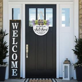 img 3 attached to 🚪 Quirky Round Wood Welcome Sign: Perfect Welcome Door Decor for Farmhouse Front Porch, Holidays & Prank Gifts!