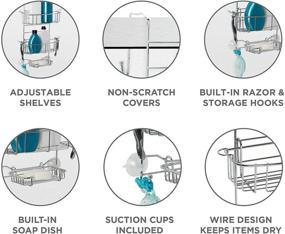 img 1 attached to 🚿 Zenna Home Over-The-Shower Door Caddy: Chrome 7803SS - Optimize Bathroom Storage Space!