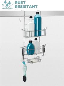 img 3 attached to 🚿 Zenna Home Over-The-Shower Door Caddy: Chrome 7803SS - Optimize Bathroom Storage Space!