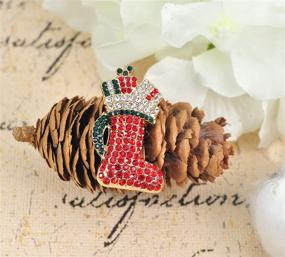 img 2 attached to 🌲 Glam & Joy Holiday Christmas Tree Brooch Pin embellished with Colorful Crystal Lights and Ornaments