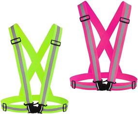 img 4 attached to 2Pack Chiwo Reflective Vest Running Gear: Adjustable High Visibility Safety Vest for Night Cycling, Hiking, Jogging, and Dog Walking