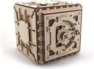 🔒 wooden mechanical safe puzzle model logo