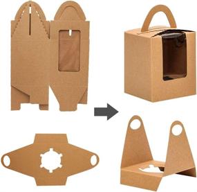 img 2 attached to 🧁 50pcs Kraft Cupcake Boxes with Window Insert and Handle - Perfect Bakery Wrapping and Party Favor Packing