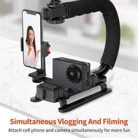 img 1 attached to Enhance Your Photography Setup with the Triple Cold Shoe Extension Bar for GoPro, Gimbal, Tripod, and more!