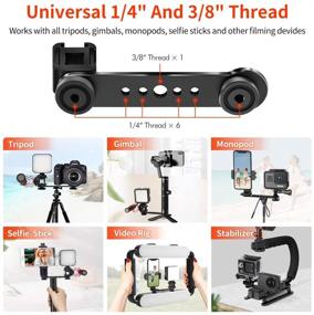 img 3 attached to Enhance Your Photography Setup with the Triple Cold Shoe Extension Bar for GoPro, Gimbal, Tripod, and more!