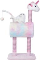 🦄 tofern unicorn cat tree condo: plush kitten activity tower with scratching posts & dangling ball - ideal pet play house for endless fun logo