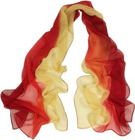 img 4 attached to 🧣 Elegant Long Chiffon Sheer Scarf - Pantonight Shaded Colors for Women's Fashion