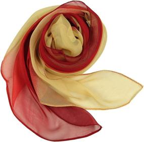 img 3 attached to 🧣 Elegant Long Chiffon Sheer Scarf - Pantonight Shaded Colors for Women's Fashion