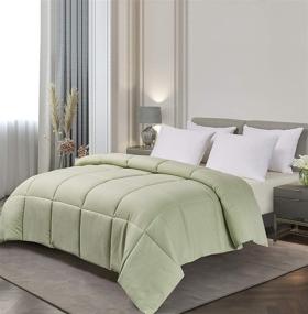 img 2 attached to 🛏️ Premium Comfort: Blue Ridge Home Fashions Microfiber King Sage Down Alternative Comforter