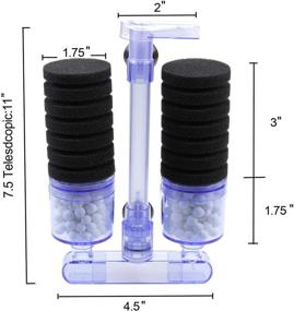 img 1 attached to 🐠 Ultimate AQUANEAT Double Bio Sponge Filter: Powerful & Silent Aquarium Filter for Betta Fry Shrimp Tanks with Ceramic Media Balls, Airline Tubing, Air Pump Valves, Suction Cups