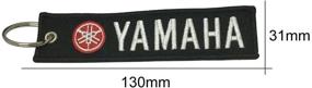 img 1 attached to 🏍️ Ewein 1pc Black Lanyard + 1pc Tag Embroidered Keychain Motorcycle Superbike Scooter Car ATV UTV House Keys Chain Office ID Biker Accessories Compatible with Yamaha