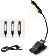 📚 lencent book light: 70 hours rechargeable 7 led reading light with 3 brightness & 3 color options, eye protection clip lamp for kids & bookworms - perfect gift choice (warm/white/mixed) логотип