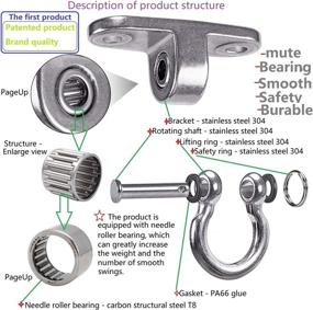 img 3 attached to 🛠️ Dakzhou Silent Bearing Swing Hangers - Heavy Duty 180° Rotate, 1500LB Capacity - Ideal for Playground, Yoga Hammock, Punching Bag and Porch Swing Sets