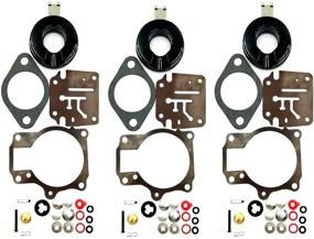 img 4 attached to Johnson Evinrude Carburetor Rebuild Kit with Float | 3-Pack | Fits 18-75 HP Outboard Motors | Replaces Sierra 18-7222 18-7042 Mallory 9-37107 | Part #396701 392061 398729