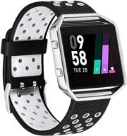 📱 umaxget fitbit blaze bands: stylish silicone sport band with metal frame for men and women logo