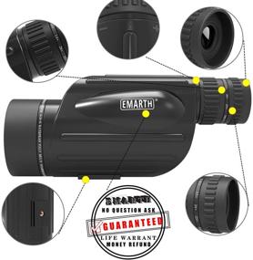 img 1 attached to 🔭 Emarth High Power 10-30X50 Zoom Monocular Telescope with BAK4 Prism - Waterproof, Fog Proof - Ideal Gifts for Men, Bird Watching, Camping, Hunting, Wildlife and Traveling
