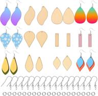 🧵 diy craft making kit: 120 unfinished wooden earrings & pendants with earring hooks and jump rings for women's jewelry logo