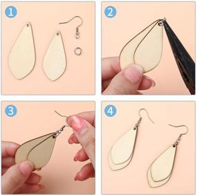 img 2 attached to 🧵 DIY Craft Making Kit: 120 Unfinished Wooden Earrings & Pendants with Earring Hooks and Jump Rings for Women's Jewelry