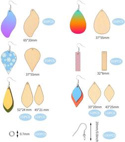 img 3 attached to 🧵 DIY Craft Making Kit: 120 Unfinished Wooden Earrings & Pendants with Earring Hooks and Jump Rings for Women's Jewelry