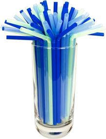 img 3 attached to 🥤 300-Pack Flexi-Strawz Disposable Straws - Flexible Straws for Drinking, Kids and Adults - Ideal Straws for Parties - Blue and Green Colored Straws - Set of 3 Packs
